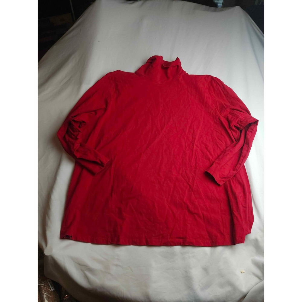 Catherines Suprema Collection Red Turtleneck Long Sleeve Top Womens Size 3X
